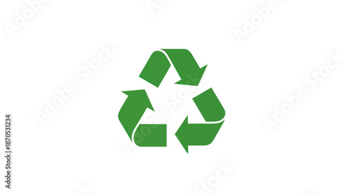 Green Recycling Symbol Icon Logo.