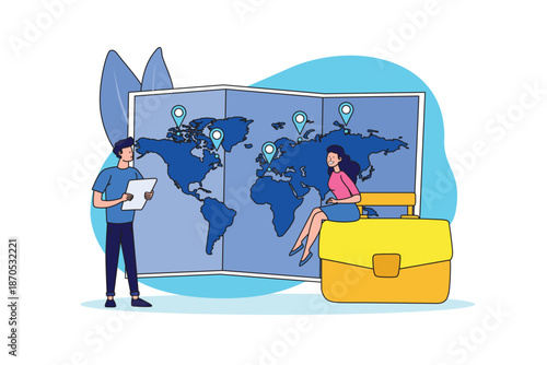 Global Business Strategy Analysis Illustration