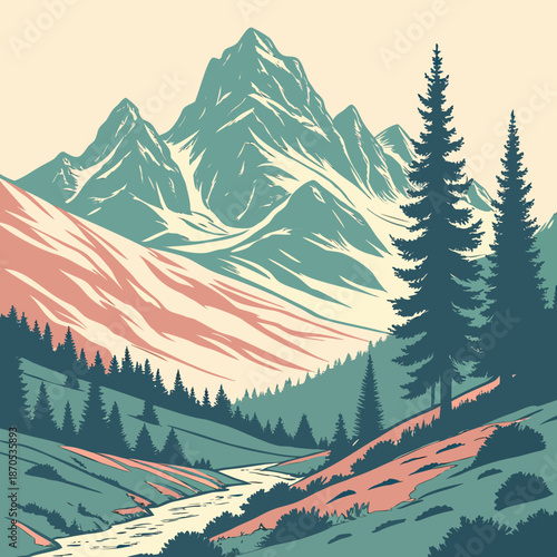 Abstract Mountain Shapes