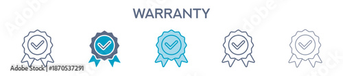 Warranty Element For Design Graphic - Multi Styles. Vector Illustration Of Two Colored And Black. Multiple Icons Designs Can Be Used For Mobile, Ui, Web 

