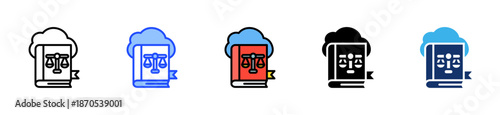 Law Database Icon Collection With Multiple Styles