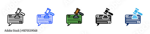 Legal Citation Icon Collection With Multiple Styles