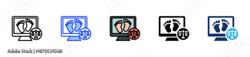 Law Footprint Icon Collection With Multiple Styles