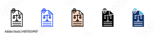 Legal Memo Icon Collection With Multiple Styles