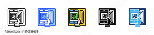 Scan To Pay Icon Collection With Multiple Styles