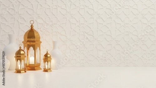 Golden Ramadan Lantern Background