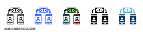 Split Payment Icon Collection With Multiple Styles