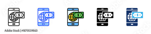 International Payment Icon Collection With Multiple Styles