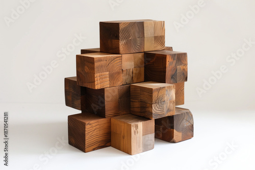 Wooden cubes changing year