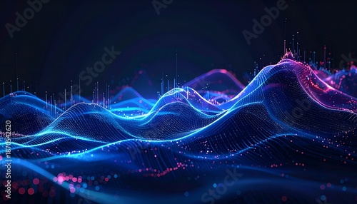 a vibrant, abstract digital artwork depicting flowing lines in a geometric pattern.