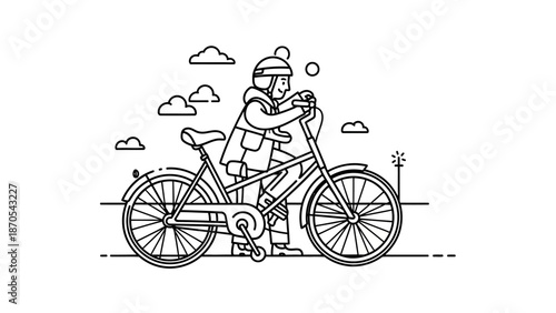 Vector design of bicycle logo, symbol, sign, editable EPS 10.