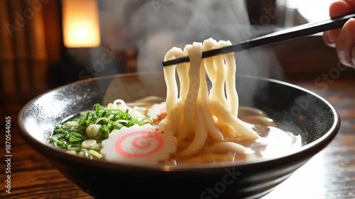 Delicious Udon Noodle Soup - A Culinary Delight.
