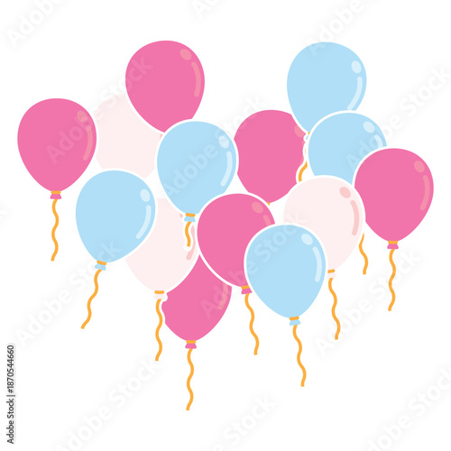 Bunch of Pastel Balloons Vector
