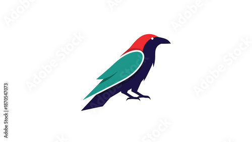 Colorful bird logo design with vibrant colors and modern style for branding.