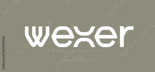 modern minimal logo alphabet font. Typography abstract minimalist sans serif typeface technology, electronic, sport, music, creative logos fonts. vector illustration