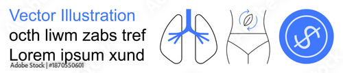 Healthcare, body anatomy, financial decisions, medical services, respiratory health, wellness. ion of lungs, human outline with measurement and a finance symbol. Healthcare and body anatomy