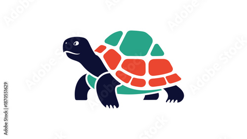 Colorful turtle illustration with a unique shell design and vibrant colors.