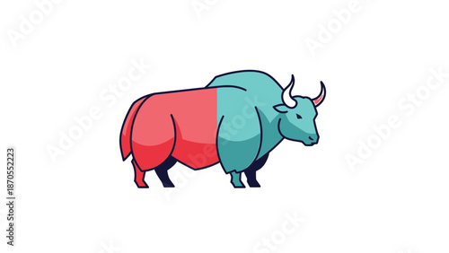Colorful Yak Illustration - A Vibrant Depiction of a Majestic Animal.