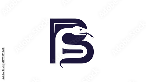 Elegant snake logo design with the letters B and S, creative branding.