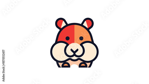 Cute cartoon hamster illustration with adorable cheeks and fluffy ears, perfect for design.