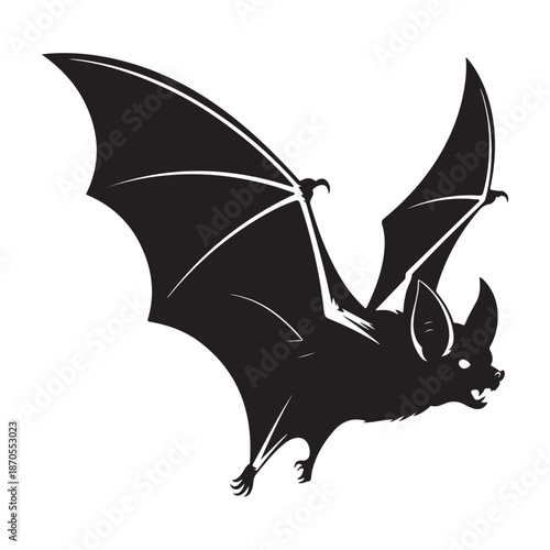 Flying bat silhouette