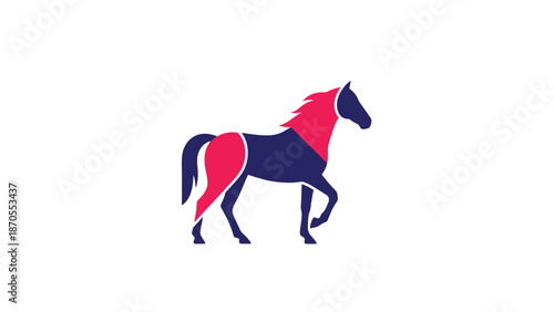 Elegant horse logo design with a modern and artistic geometric style.