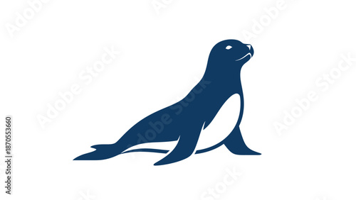 Elegant navy seal illustration, perfect for marine life projects and designs.