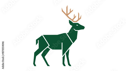 Geometric deer illustration showcasing nature and wildlife in a minimalist style.