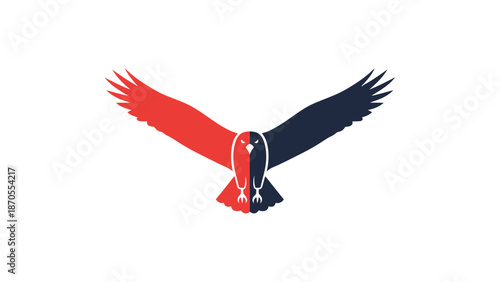 Soaring eagle logo design with medical stethoscope, representing healthcare.