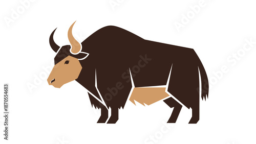 Majestic yak illustration showcasing the strength and resilience of the animal in its natural habitat.