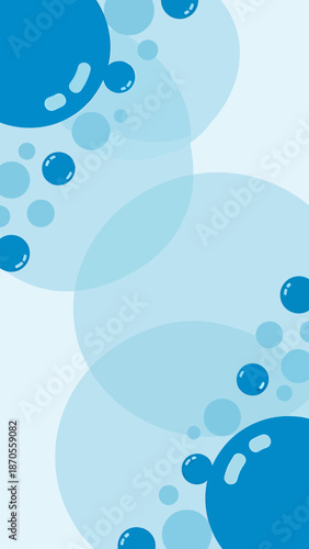 Vibrant blue bubbles floating in water creating a refreshing visual effect.