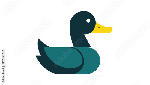 A charming illustration of a duck, showcasing its elegant form and vibrant colors.