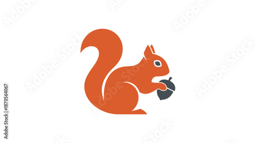 Charming squirrel holding an acorn, a delightful illustration of natures beauty and wildlife.