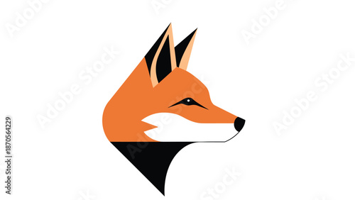 A striking illustration of a foxs head, showcasing its vibrant orange fur and sharp features.