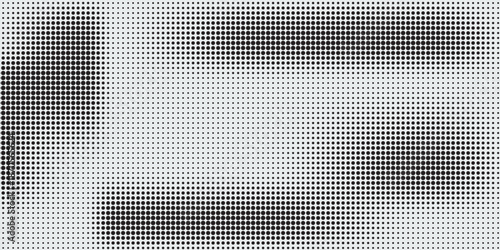 Dotted halftone gradient texture. Vanishing polka dot background. Repeating dots gradation pattern background. Black fading comic pop art overlay backdrop. Raster effect wallpaper. Vector halftone