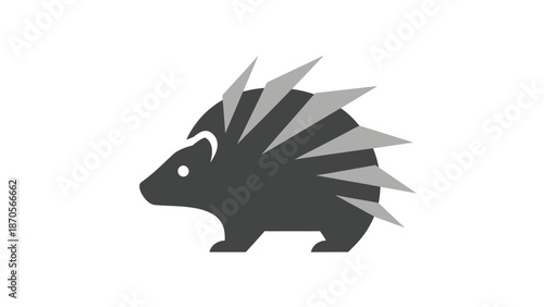 Stylized illustration of a hedgehog with sharp quills, a cute animal design.