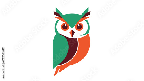 Colorful owl illustration with vibrant hues and captivating design, perfect for various creative projects.
