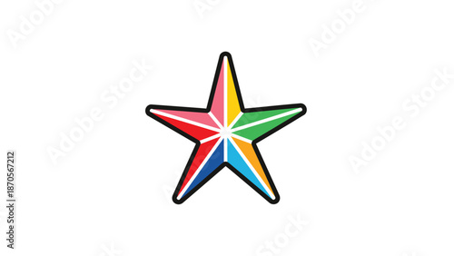 Colorful star illustration with vibrant hues and a striking design, perfect for various creative projects.