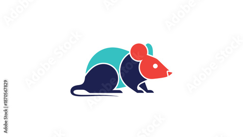 Colorful stylized illustration of a mouse in a modern graphic design.