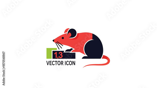 Vibrant illustration of a stylized mouse with a bold color scheme and vector design.