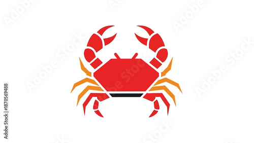 Vibrant red crab illustration, perfect for marine life projects and designs.
