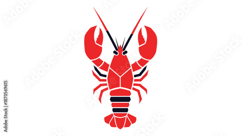 Vibrant red lobster illustration, perfect for seafood restaurant branding and design.