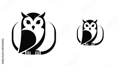 Stylized owl logo design with a minimalist and modern aesthetic.