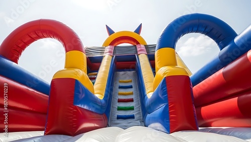 Colorful Inflatable Water Slide Playground for Kids.