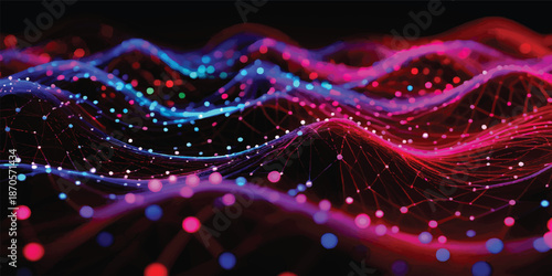 Colorful abstract background with glowing blue and purple stars, perfect for a bright vector art design or shiny night sky wallpaper