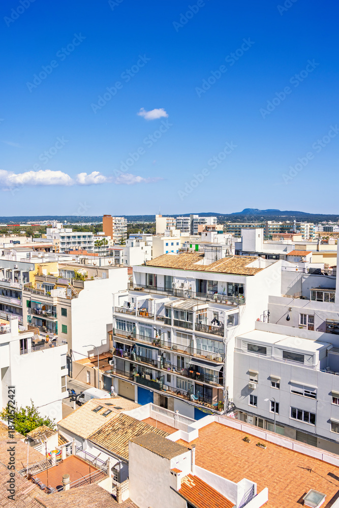 Fototapeta premium Skyline view at a residential area with in a spanish town