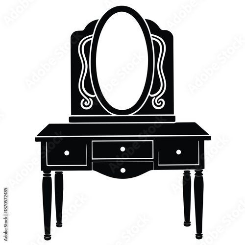 dressing table on white background