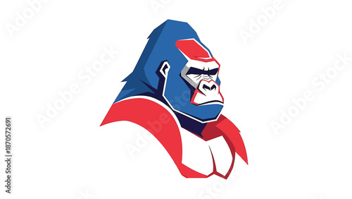 Vibrant Gorilla Illustration - A Powerful and Colorful Artistic Representation.
