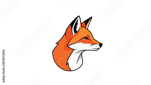 Vibrant illustration of a cunning fox head, showcasing its orange fur and alert expression.