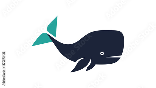 Whimsical whale illustration with a playful design and vibrant colors, perfect for branding.